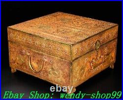 12 Old Chinese Dynasty Copper 24 K Gold Buddhism Scripture Word Book Box Set