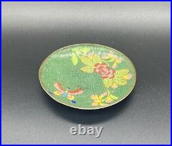 19C Chinese Gilt Cloisonne Enamel Matching Set Flower Vase-Trinket Box-Ring Tray