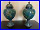 Antique Chinese Copper Bronze Cloisonne Vase with lid Set of 2