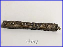 Antique Chinese Dragons Traveling Trousse Chopstick Knife Set Wood Brass Genuine