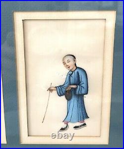 Antique Chinese Export Gouache Paintings on Pith Paper Of Punishment Set of Six