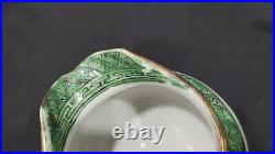 Antique Chinese Export Republic Period Green Dragon Porcelain Sugar & Cream Set