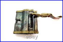 Antique Chinese Ornate Lock with Original Key Koi Fish Decorated Works