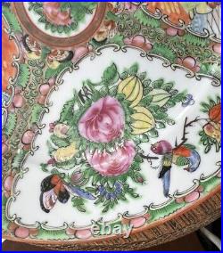 Antique Chinese Republic Famille Rose Medallion Porcelain Set of 11 Plates 9.75â