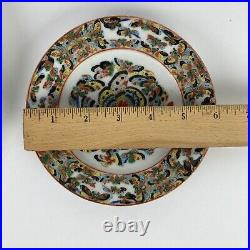 Antique Chinese Rose Famille Set 2 Plates Thousand Butterflies 6 in 8 in