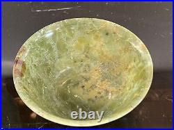 Antique Chinese Translucent Celadon Spinach Green Jade Bowls Set of 3