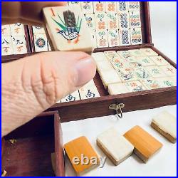 Antique Complete Chinese Mahjong Set With Arabic Numerals 3x2x1cm Tiles Special