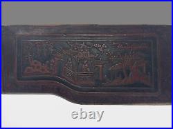 Antique Set Of 3 Chinese Qing Dynasty Wood Relief Panel, 14 x 6