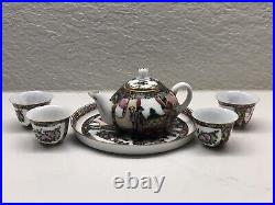 Antique chinese tea set hand painted porcelain miniature set