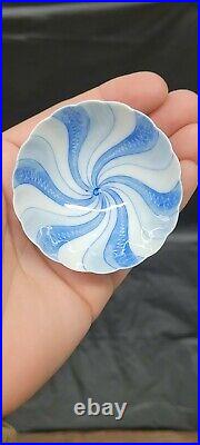 Antique chinese thin blue and white porcelain Small spice Bowls set of 4 2582