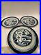 Authentic Set Of 3 Chinese Antique 10.5 Blue And White Plates