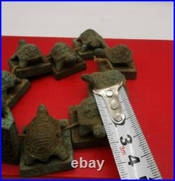 Chinese Bronze Antique bronze collection Turtle mark A set of 10
