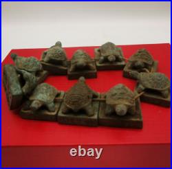 Chinese Bronze Antique bronze collection Turtle mark A set of 10