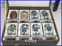Chinese Cloisonne Vase Demonstration Kit Set of 8 Showing Progression Vintage