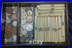 Chinese Mahjong Ma-Jong Antique Japanese Vintage Set Big Tiles Excellent Used