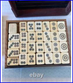 Chinese Mahjong Ma-Jong Antique/Vintage Brass metallic metal Set P214