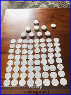 Complete Set of 150 Antique Chinese MoP Patterned Game Counter Tokens Dia28mm