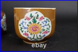 Set Antique Chinese Porcelain Jars 18th C Famille Rose Batavia 13.5 cm