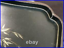 Set Of 5 Antique Chinese Lacquered Wooden Trays