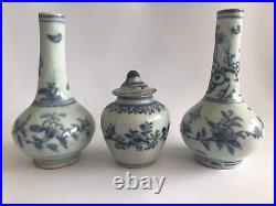 Set Of Chinese Ming Hongzhi Period Floral Motif bottles