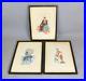 Set Of Three Chinese Watercolour On Rice Paper Paintings Antique c1820